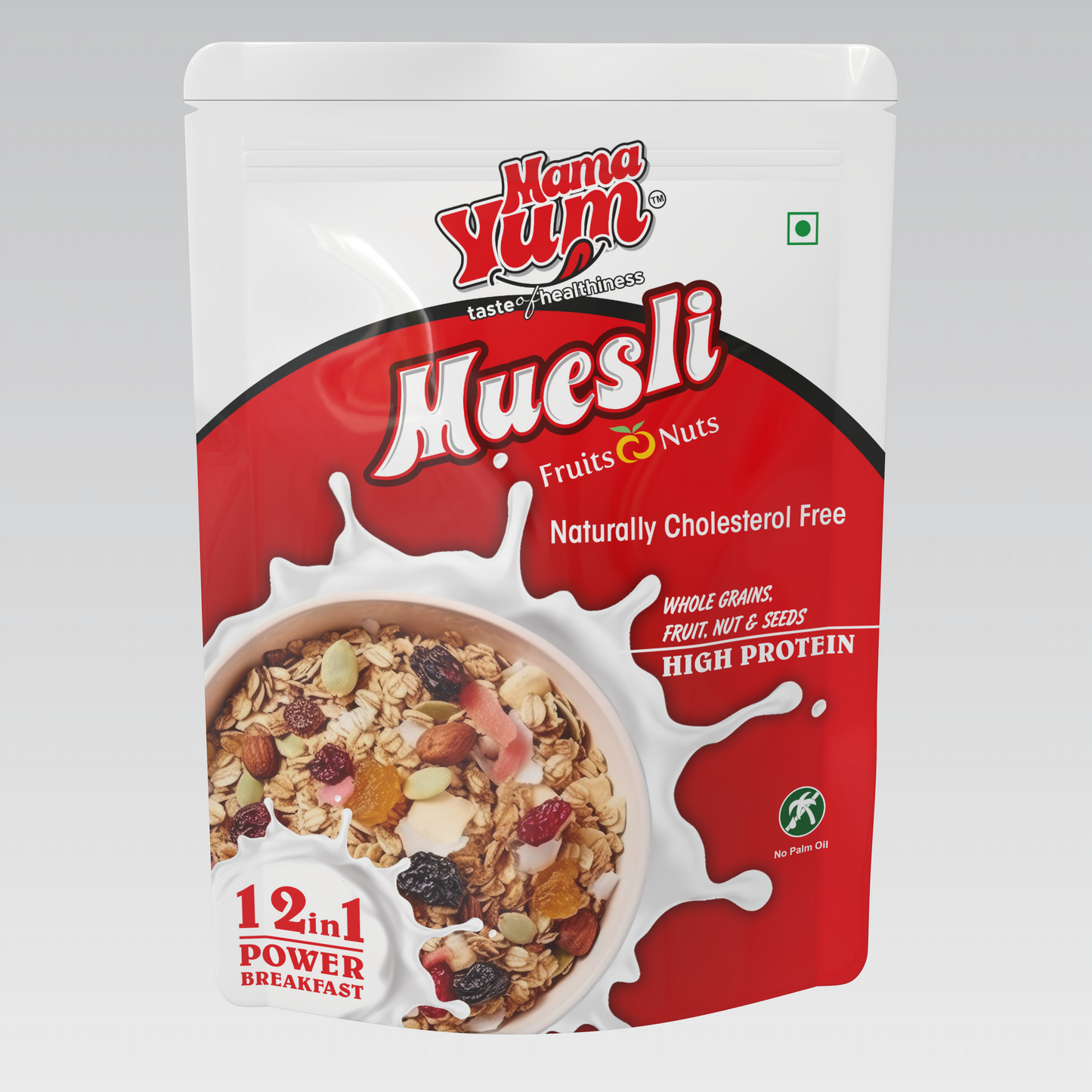 MamaYum Breakfast Cereals - Muesli Fruit & Nut 500gm Pouch(Pack of 2)