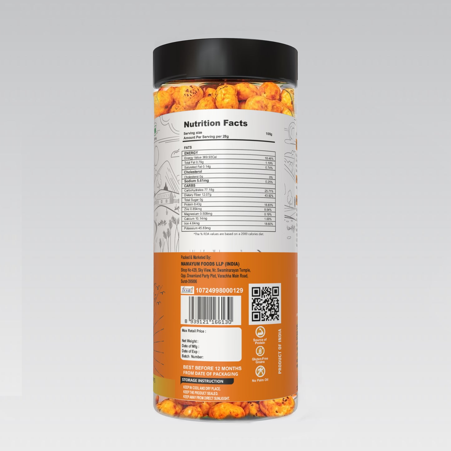 MamaYum Snacks Makhana / Fox-Nuts Magic Masala 90g Jar(Pack of 2)