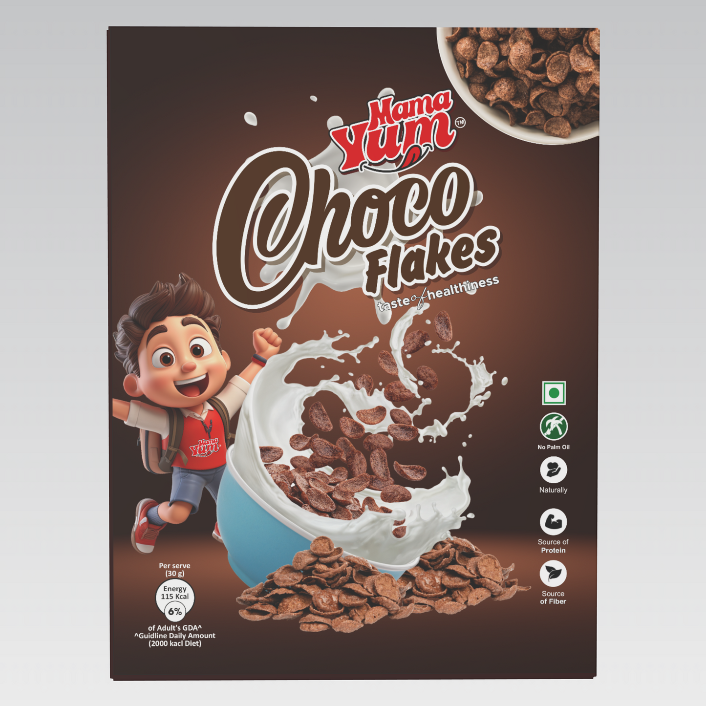 MamaYum Breakfast Cereals - Chocos Flakes 250g Box(Pack of 1)