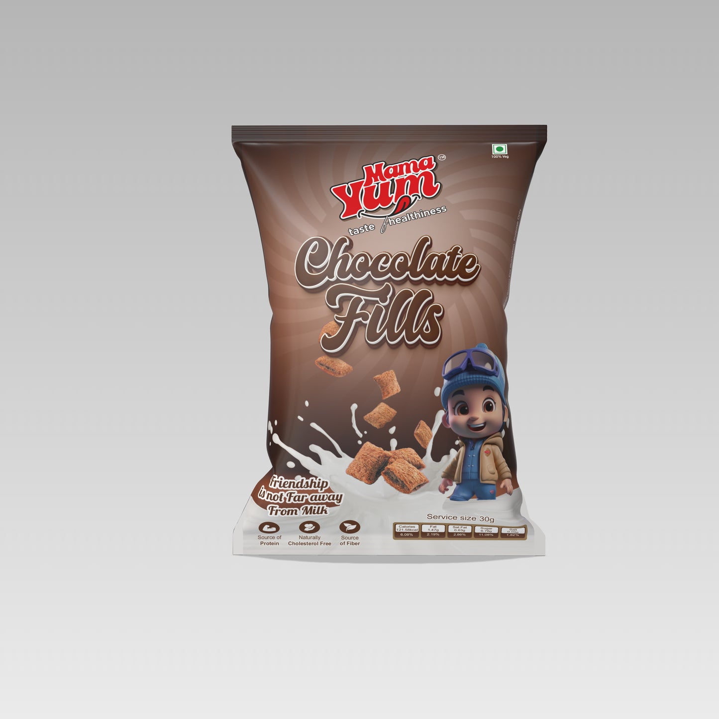 MamaYum Breakfast Cereals - Choco Fills Rs.10 Pouch (20G Pouch)(Pack of 20)