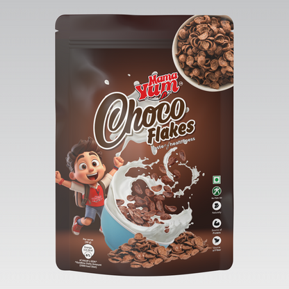 MamaYum Breakfast Cereals - Choco Flakes 250g Pouch (Pack of 2)