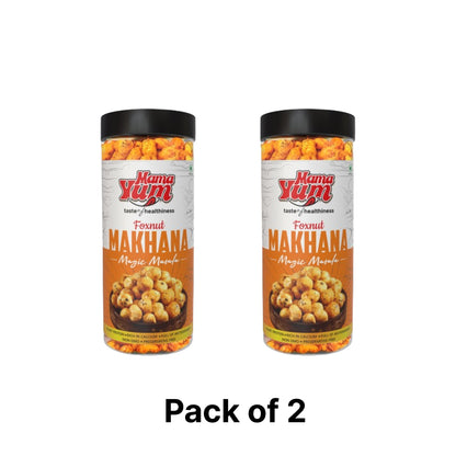 MamaYum Snacks Makhana / Fox-Nuts Magic Masala 90g Jar(Pack of 2)