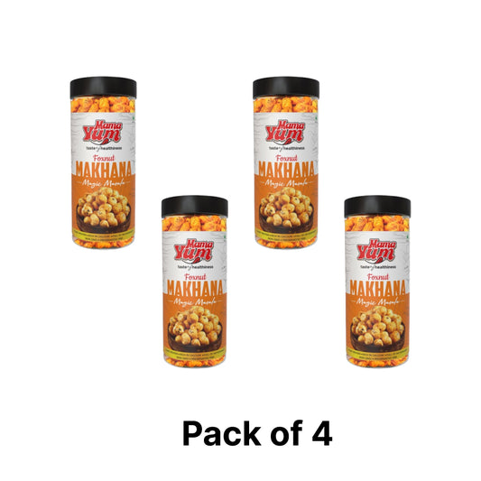 MamaYum Snacks Makhana / Fox-Nuts Magic Masala 90g Jar(Pack of 4)