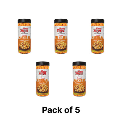 MamaYum Snacks Makhana / Fox-Nuts Magic Masala 90g Jar(Pack of 5)