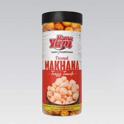 MamaYum Snacks Makhana / Fox-Nuts Tangy Tomato 90g Jar(Pack of 2)