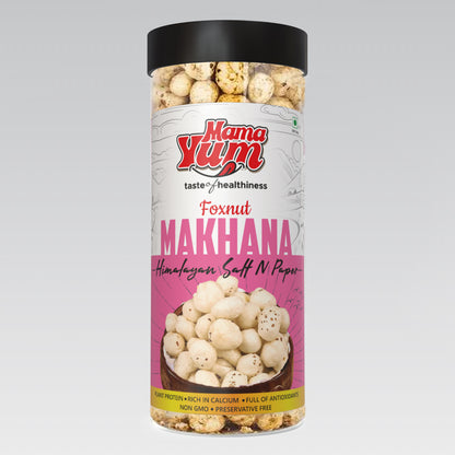 MamaYum Snacks Makhana / Fox-Nuts Himalayan Salt N Peppers 90g Jar(Pack of 2)